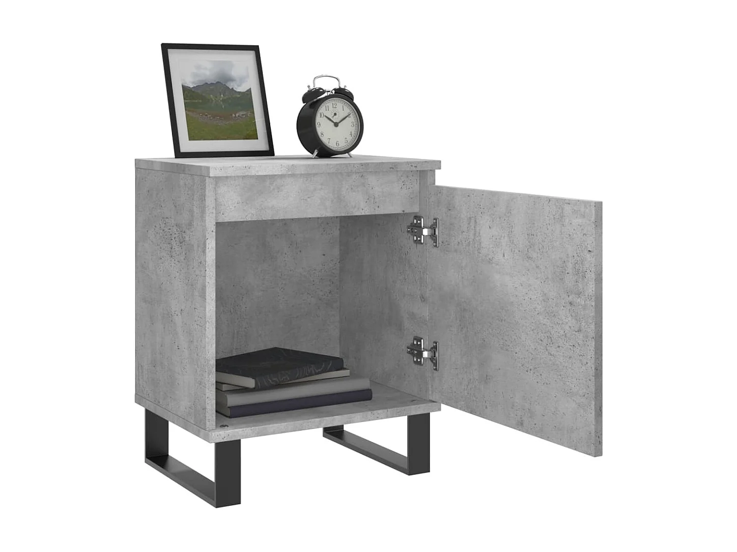 2er-Set Nachttische Nachtschrank Betongrau 40x30x50 cm Holzwerkstoff -RN61124