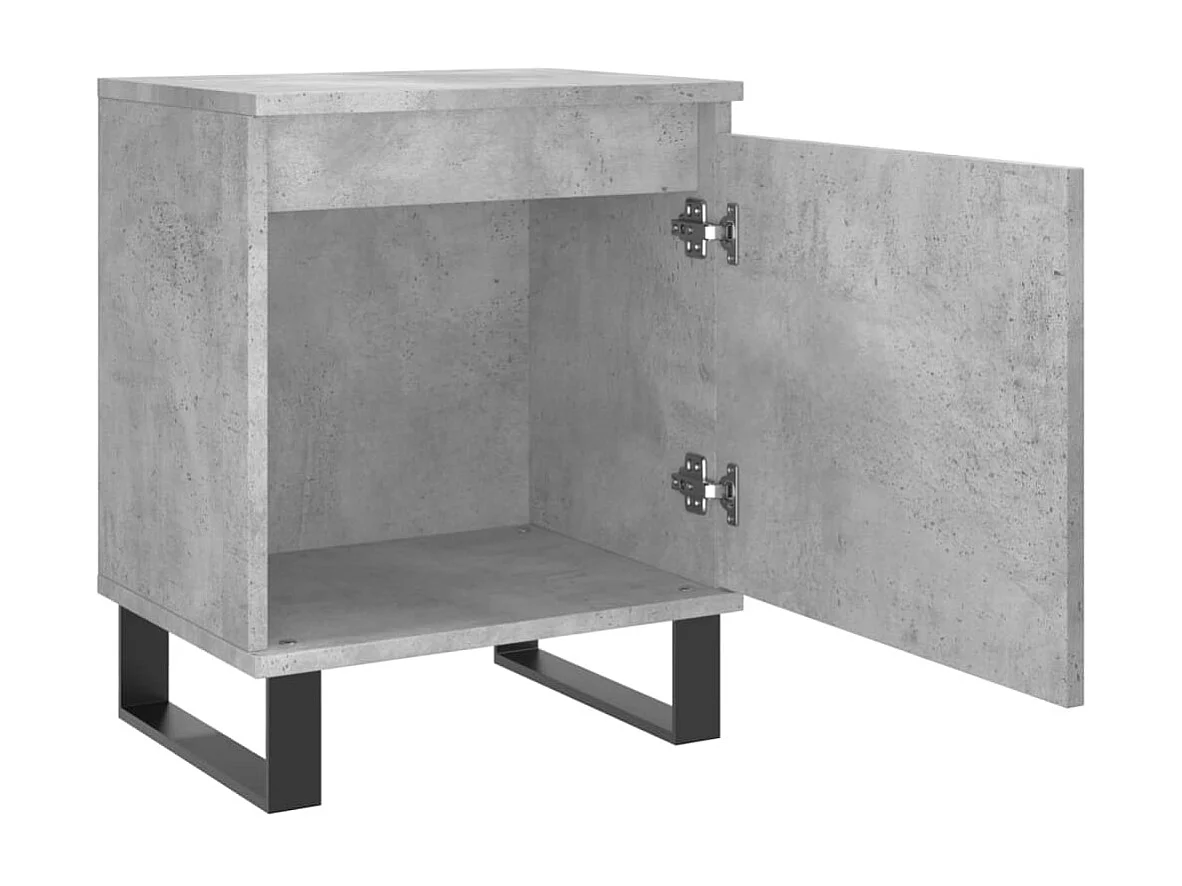 2er-Set Nachttische Nachtschrank Betongrau 40x30x50 cm Holzwerkstoff -RN61124