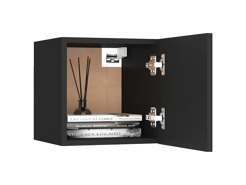 Nachttisch Nachtschrank Schwarz 30,5x30x30 cm Holzwerkstoff -RN30272