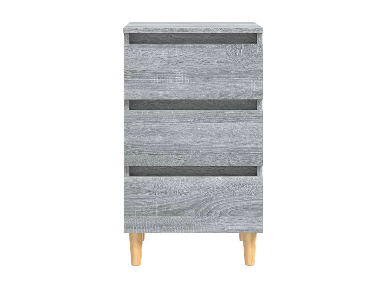 2er-Set Nachttische Nachtschrank mit Massivholz-Beinen Grau Sonoma 40x35x69cm -RN20776