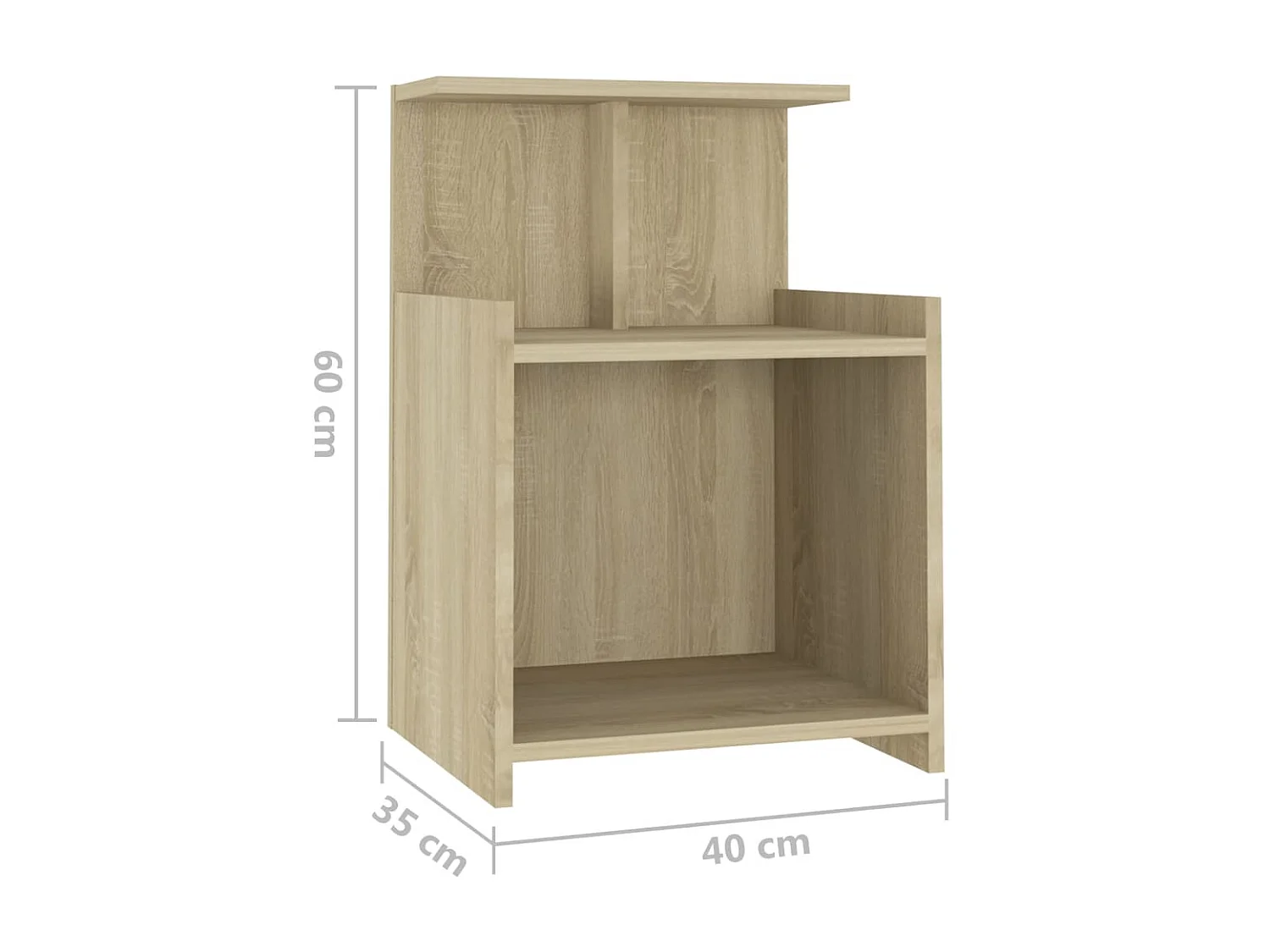 2er-Set Nachttische Nachtschrank Sonoma-Eiche 40x35x60 cm Holzwerkstoff -RN14041