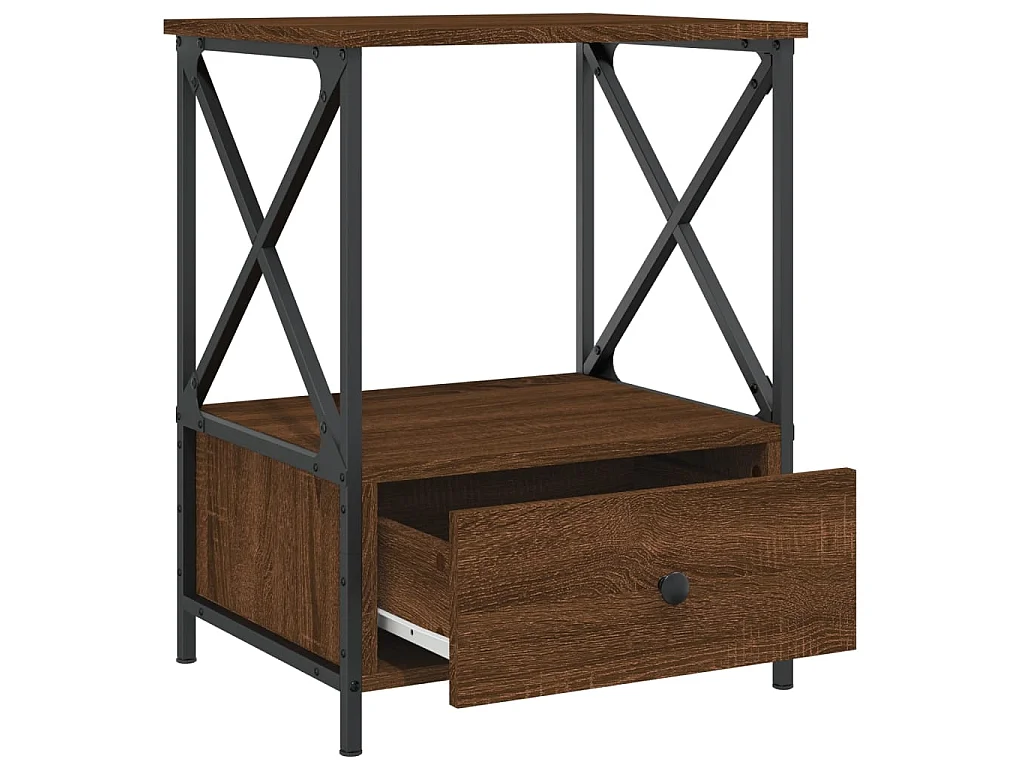 Nachttisch Nachtschrank Braun Eichen-Optik 50x41x65 cm Holzwerkstoff -RN14127