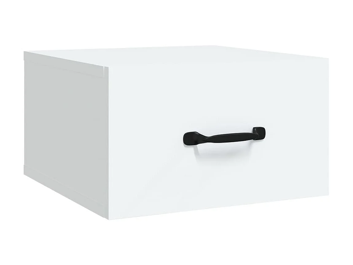 2er-Set Wand-Nachttische Nachtschrank Weiß 35x35x20 cm -RN94867