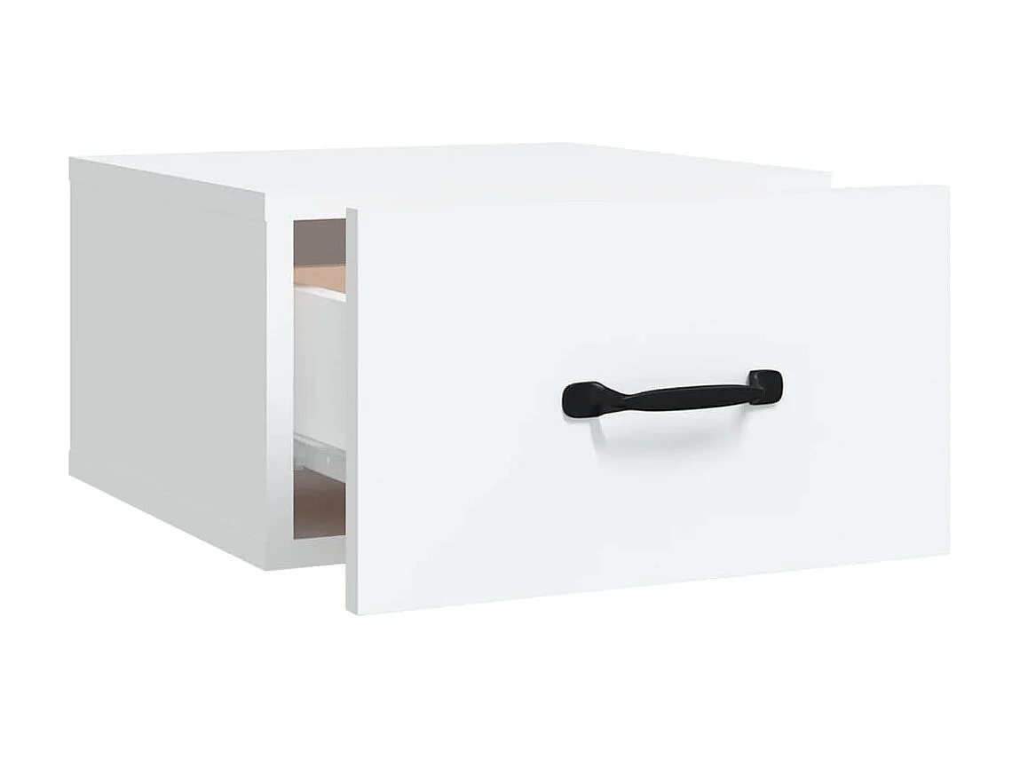 2er-Set Wand-Nachttische Nachtschrank Weiß 35x35x20 cm -RN94867