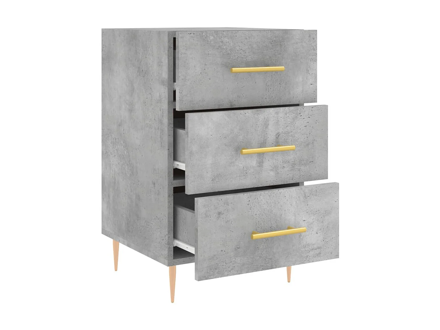 Nachttisch Betongrau Nachtschrank 40x40x66 cm Holzwerkstoff -RN16752