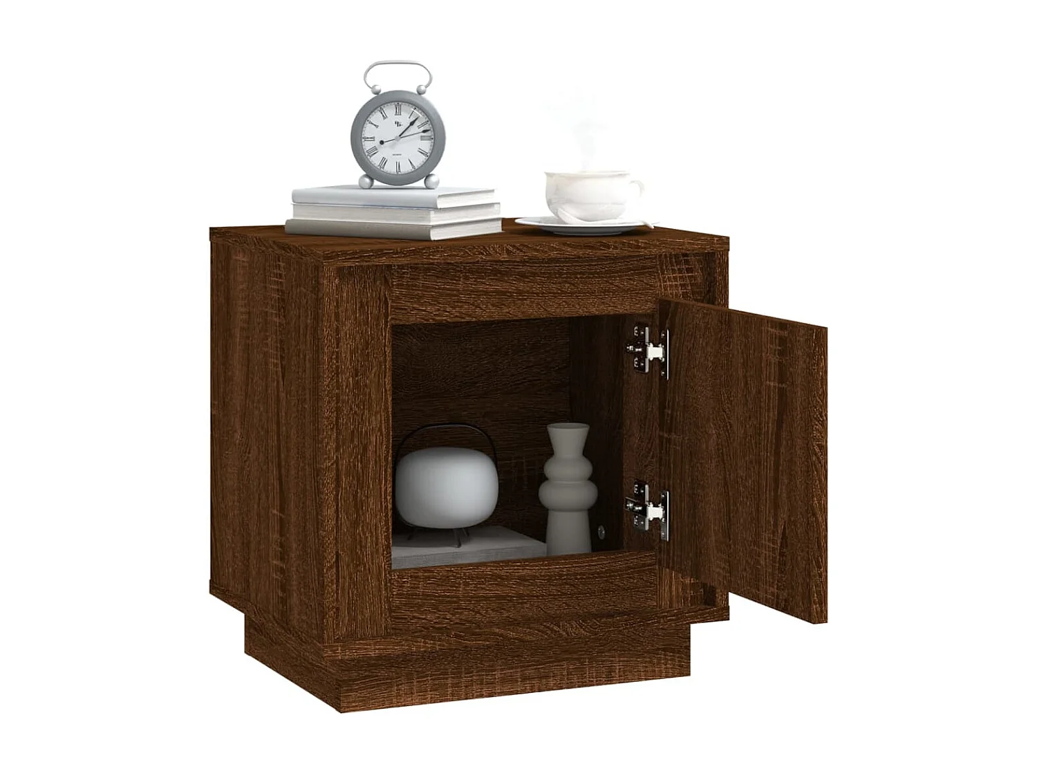 Nachttisch Nachtschrank Braun Eichen-Optik 44x35x45 cm Holzwerkstoff -RN36989