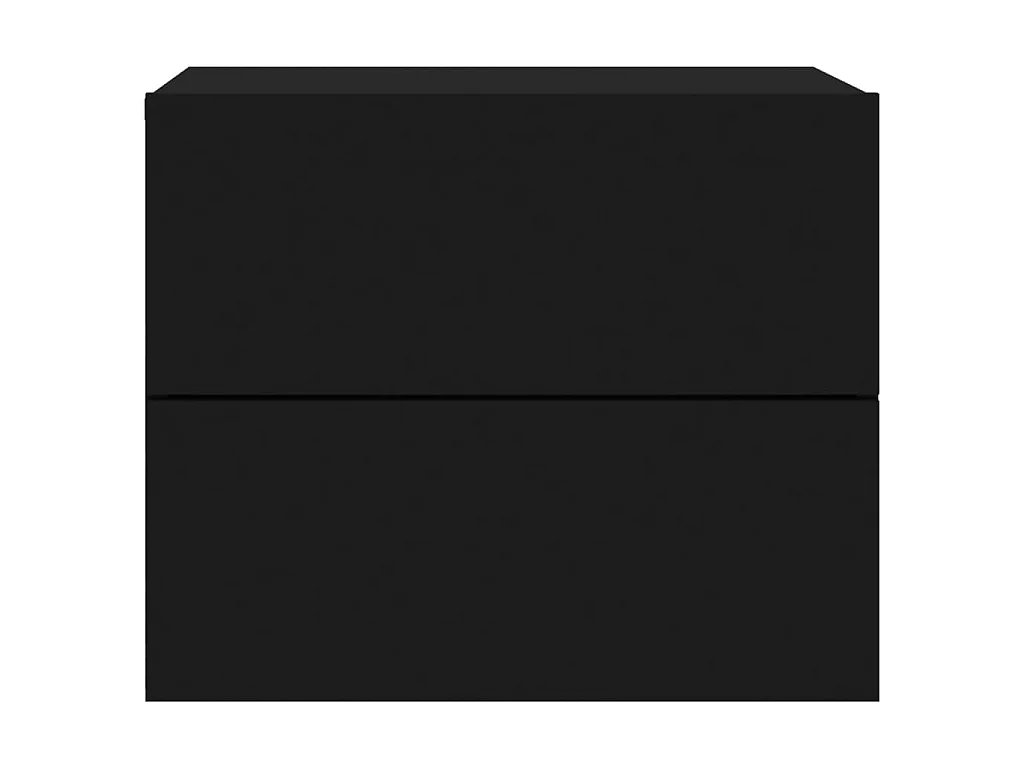 Wand-Nachttisch Nachtschrank mit LED-Leuchten Schwarz -RN11809