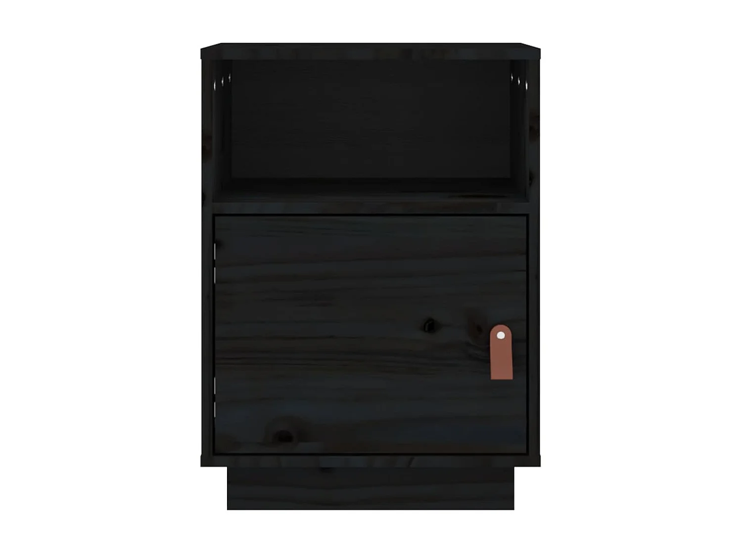 2er-Set Nachttische Nachtschrank Schwarz 40x34x55 cm Massivholz Kiefer -RN79523