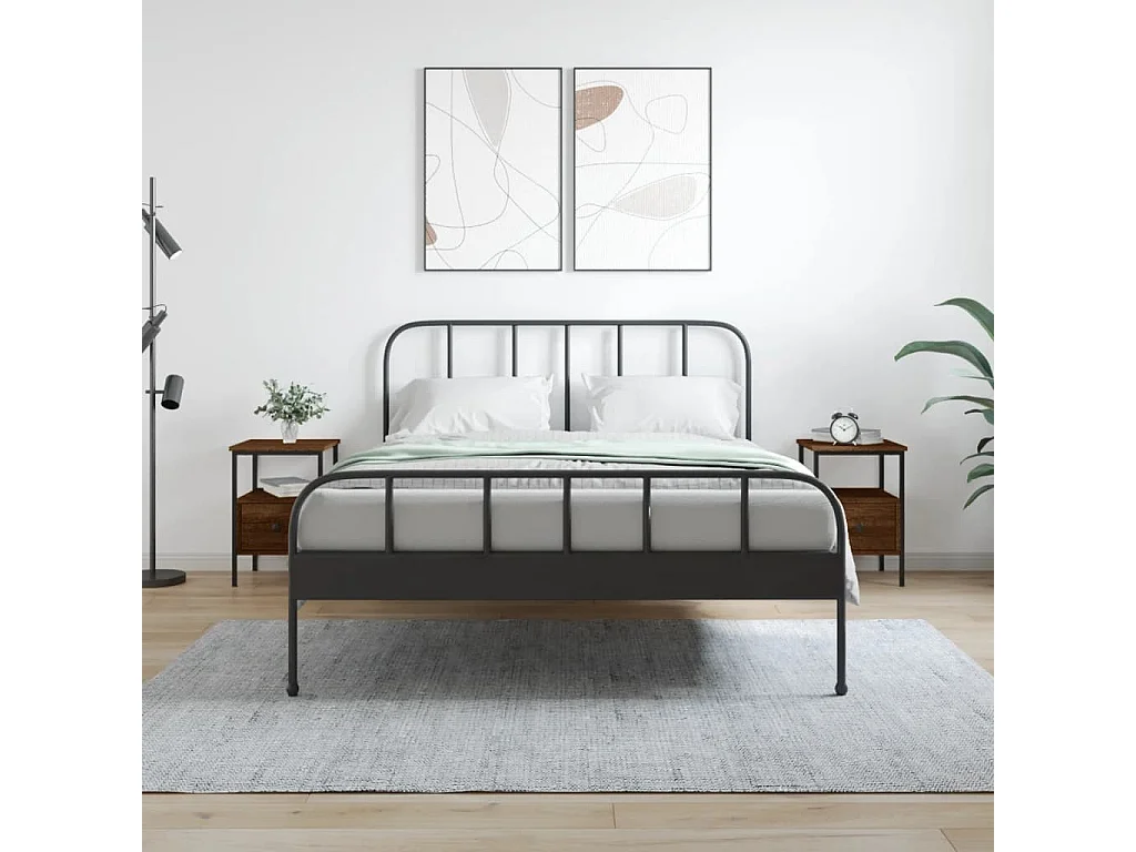 2er-Set Nachttische Nachtschrank Braun Eichen-Optik 34x36x50 cm Holzwerkstoff -RN82206