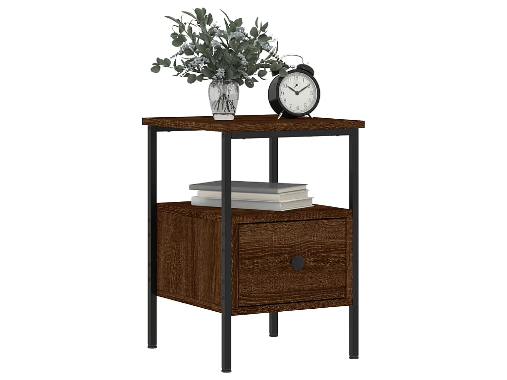 2er-Set Nachttische Nachtschrank Braun Eichen-Optik 34x36x50 cm Holzwerkstoff -RN82206