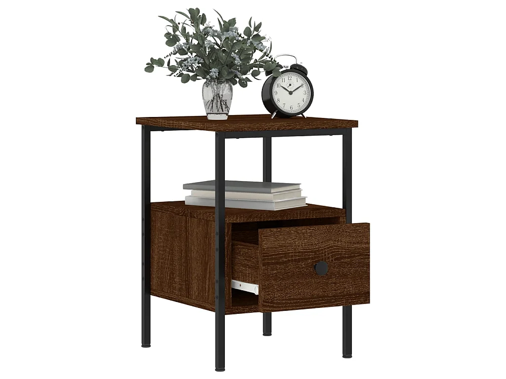 2er-Set Nachttische Nachtschrank Braun Eichen-Optik 34x36x50 cm Holzwerkstoff -RN82206