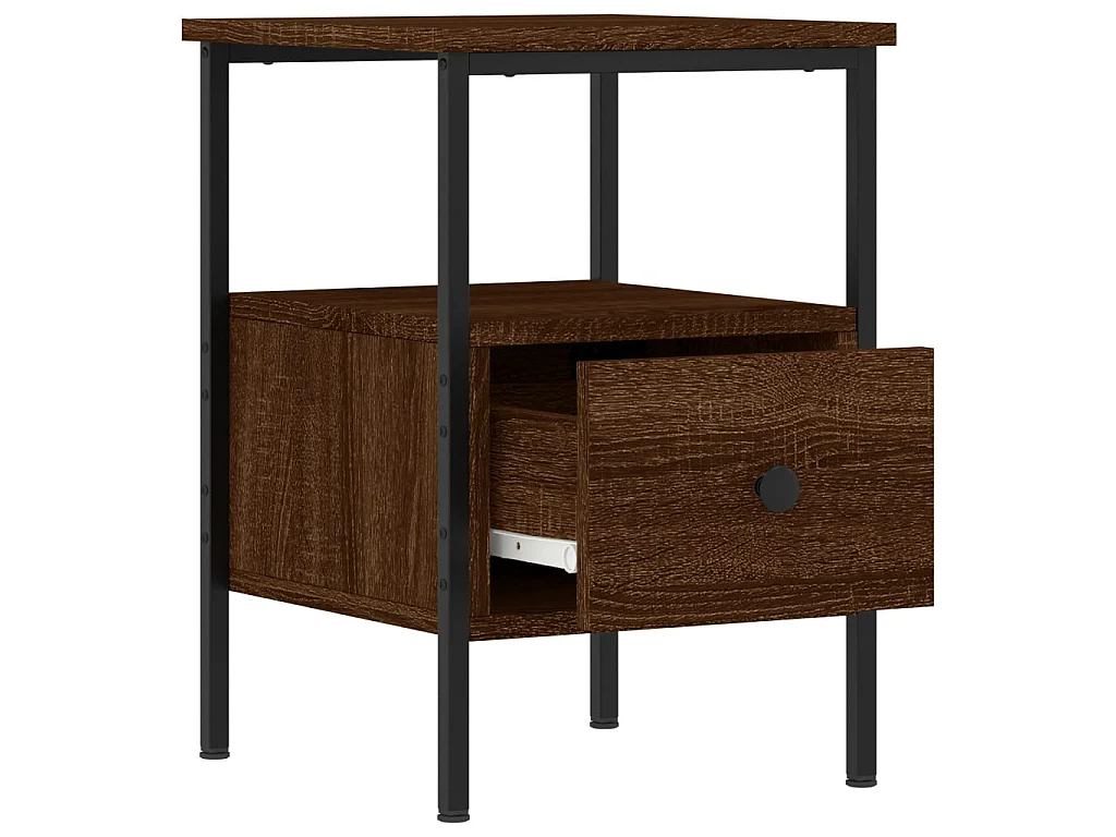 2er-Set Nachttische Nachtschrank Braun Eichen-Optik 34x36x50 cm Holzwerkstoff -RN82206