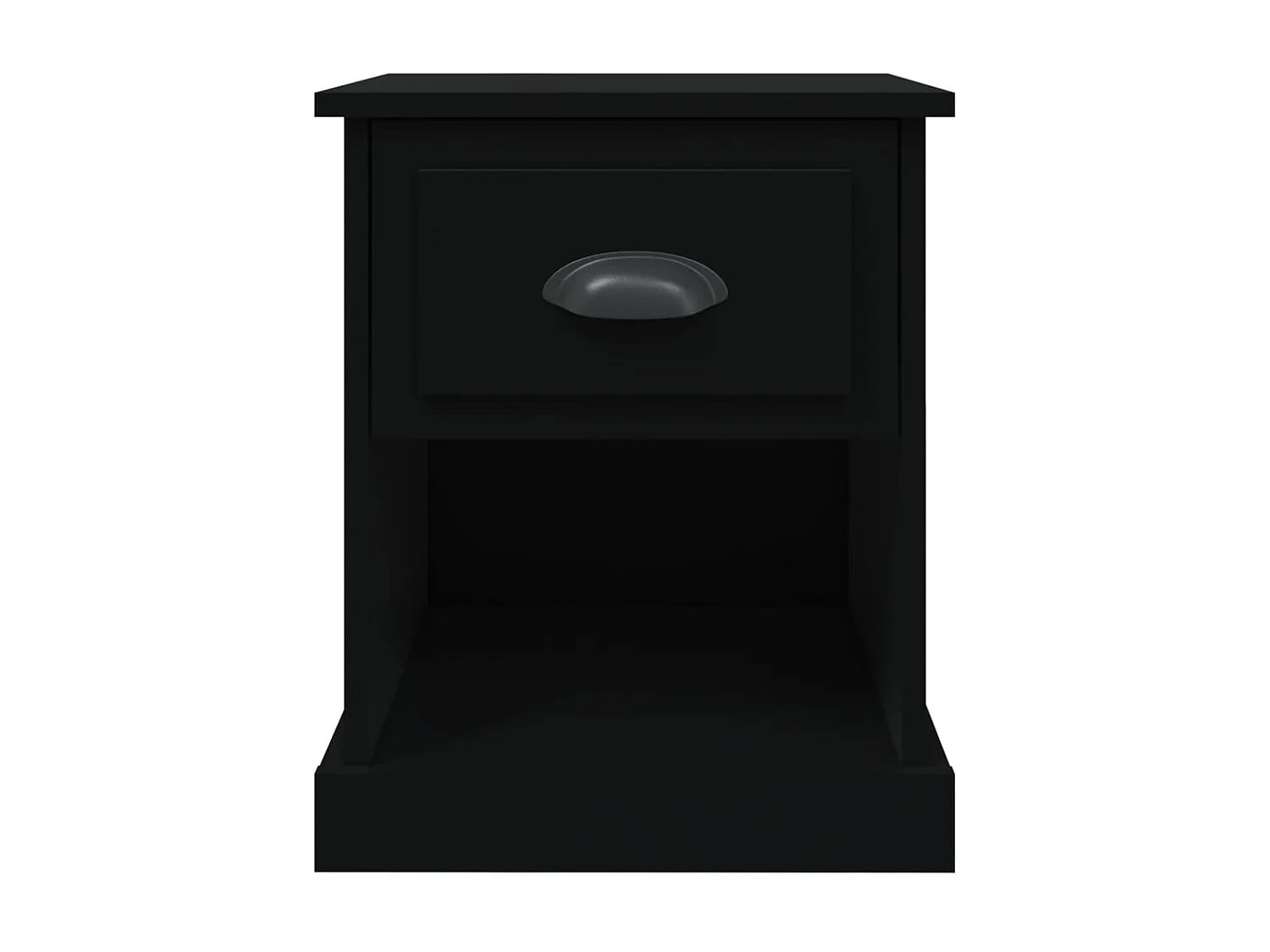 Nachttisch Nachtschrank Schwarz 39x39x47,5 cm Holzwerkstoff -RN13015