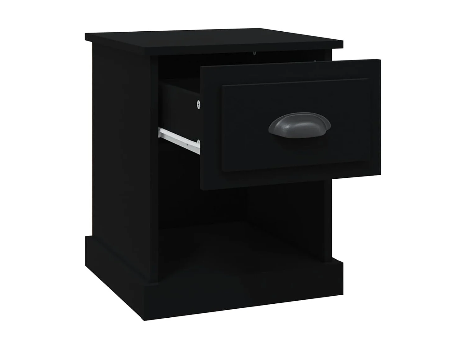 Nachttisch Nachtschrank Schwarz 39x39x47,5 cm Holzwerkstoff -RN13015