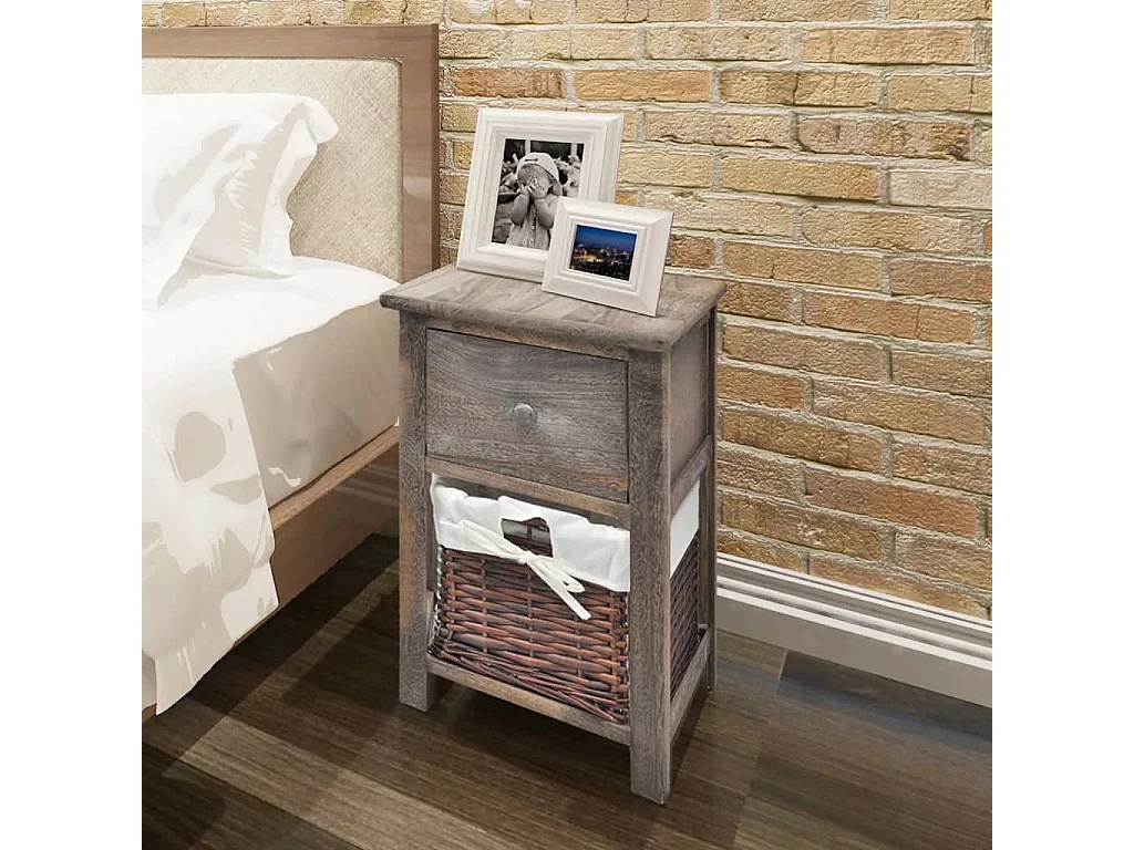 Nachttisch Holz Nachtschrank Braun -RN52271