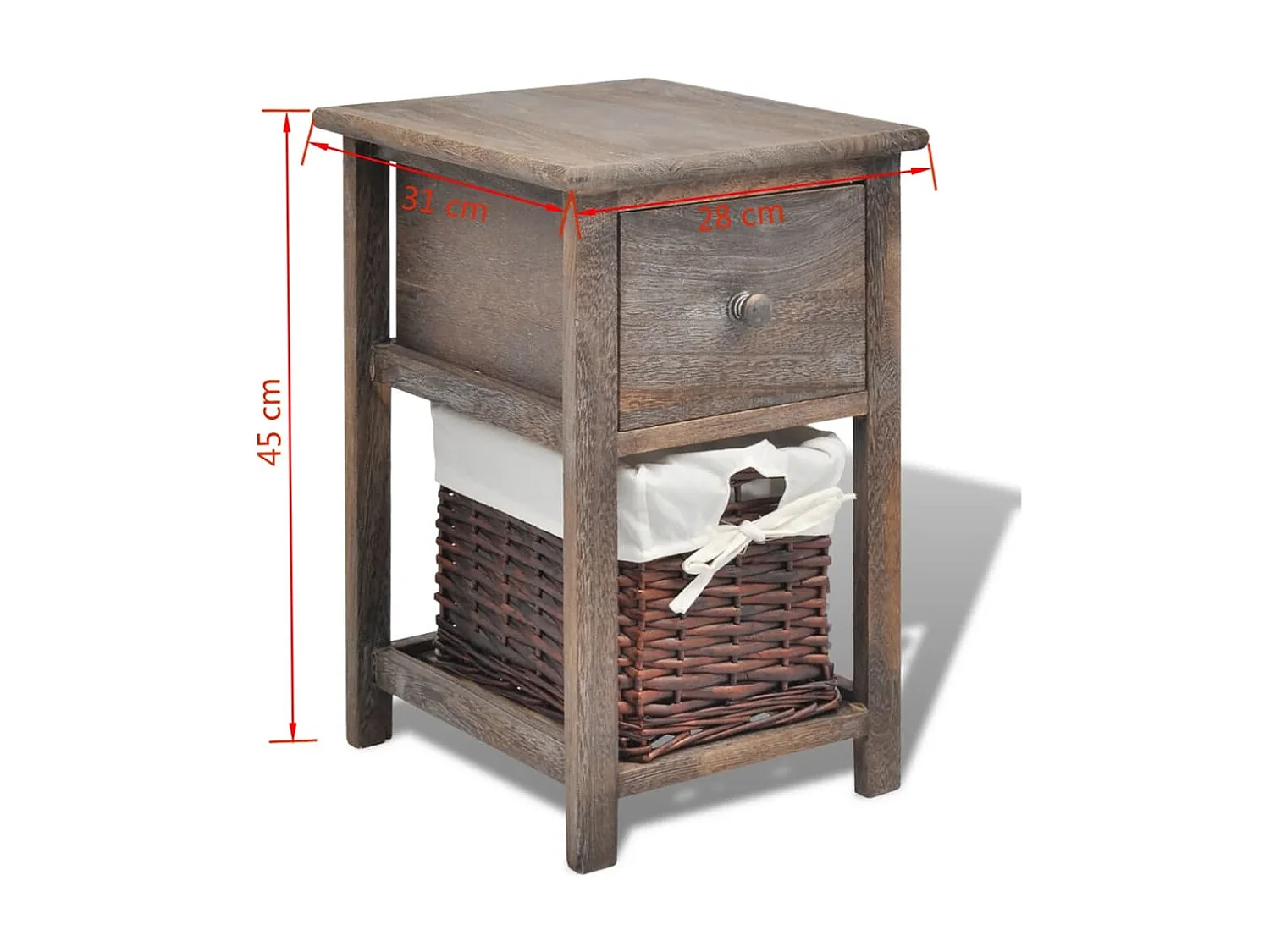 Nachttisch Holz Nachtschrank Braun -RN52271