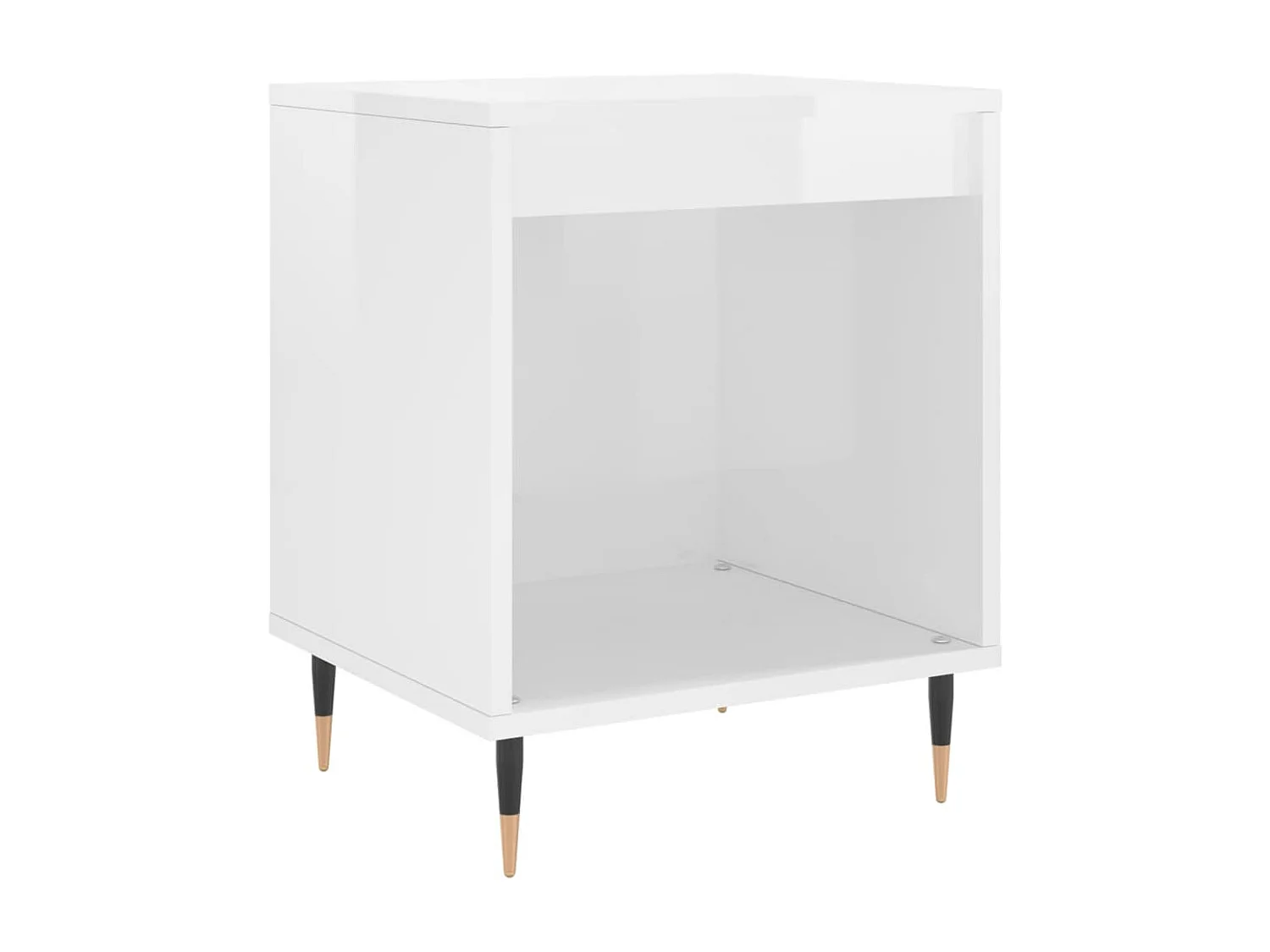 Nachttisch Nachtschrank Hochglanz-Weiß 40x35x50 cm Holzwerkstoff -RN40596