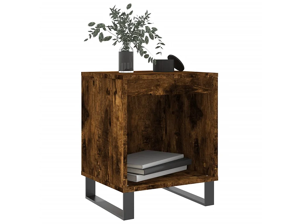 2er-Set Nachttische Nachtschrank Räuchereiche 40x35x50 cm Holzwerkstoff -RN37913