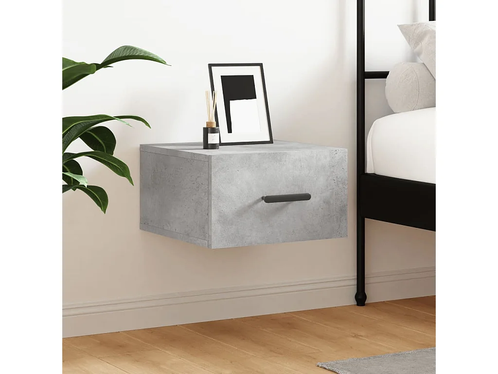 Wand-Nachttisch Betongrau Nachtschrank 35x35x20 cm -RN14979