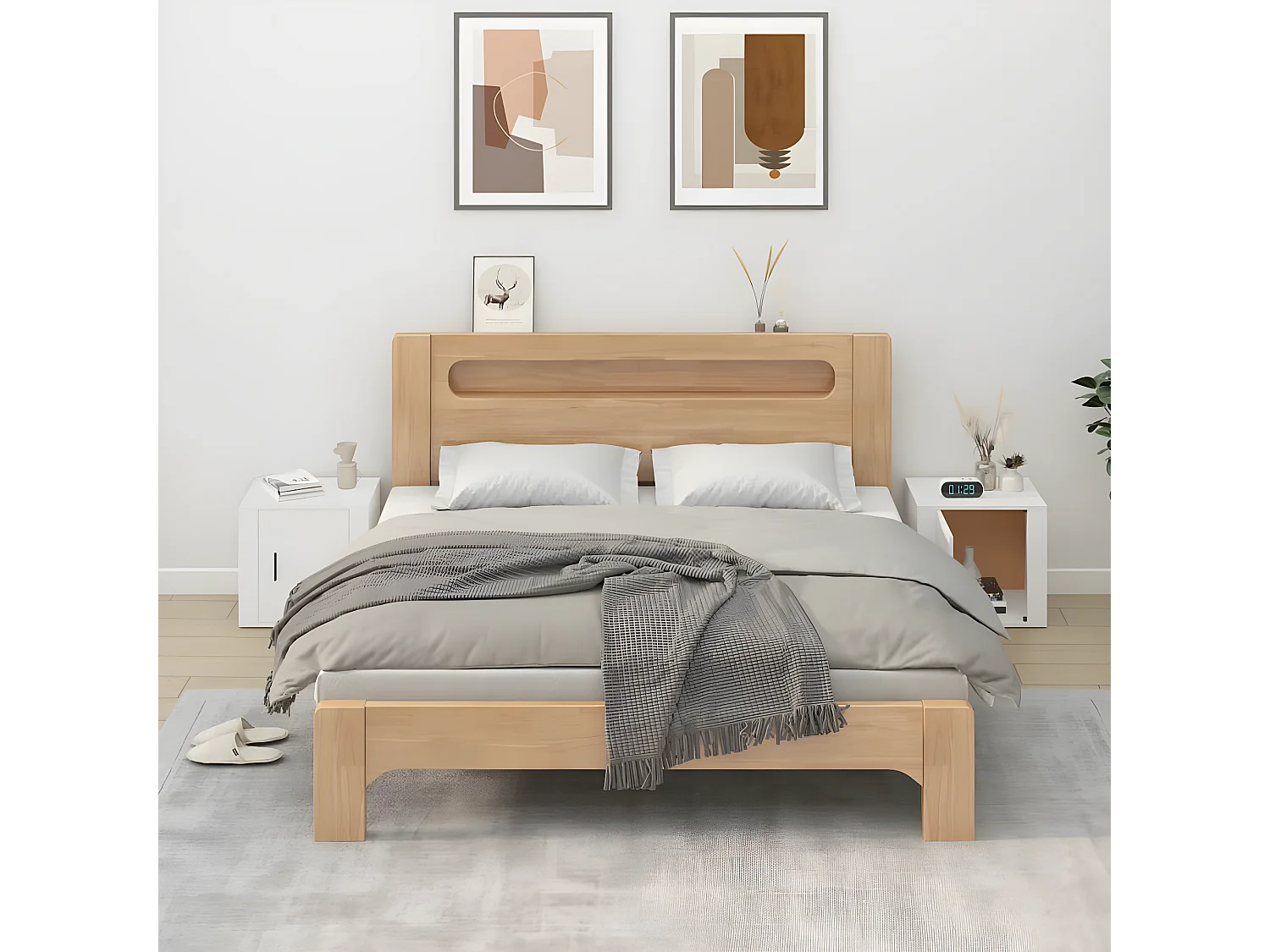 2er-Set Nachttische Nachtschrank Weiß 50x39x47 cm -RN85116