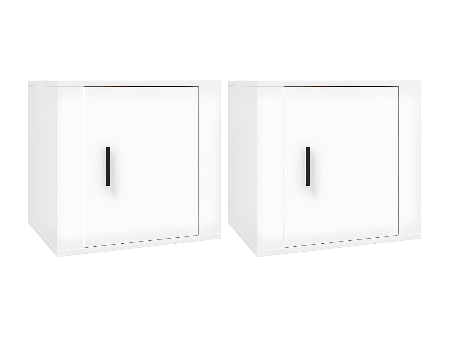 2er-Set Nachttische Nachtschrank Weiß 50x39x47 cm -RN85116