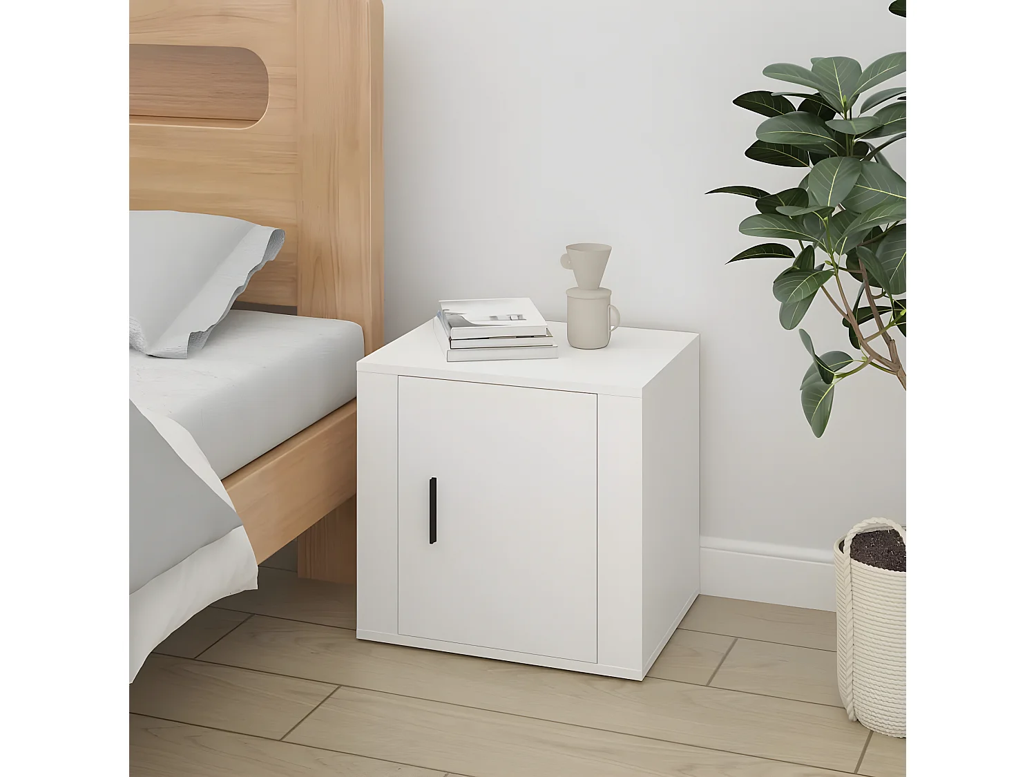 2er-Set Nachttische Nachtschrank Weiß 50x39x47 cm -RN85116