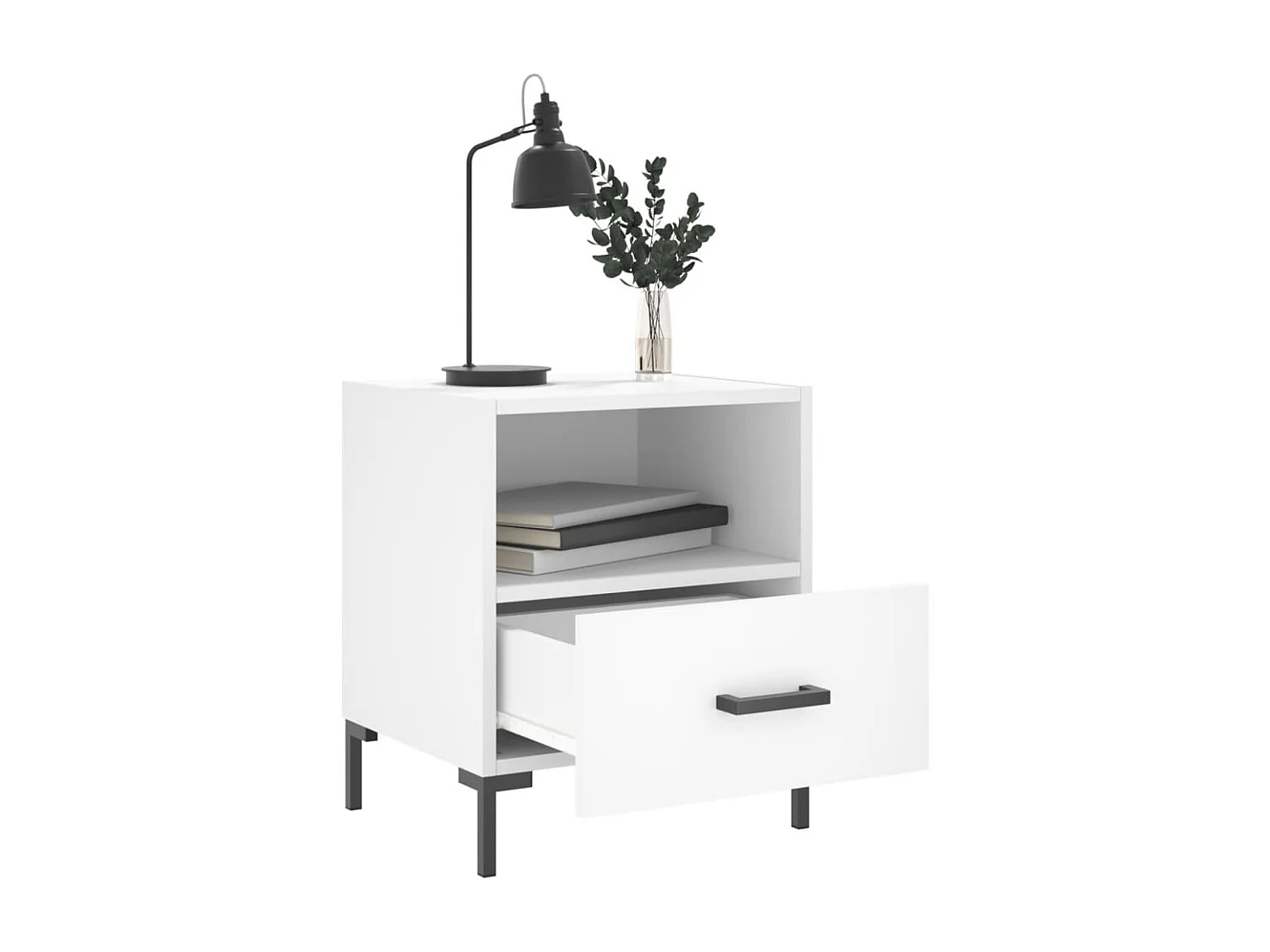 2er-Set Nachttische Nachtschrank Weiß 40x35x47,5 cm Holzwerkstoff -RN49201