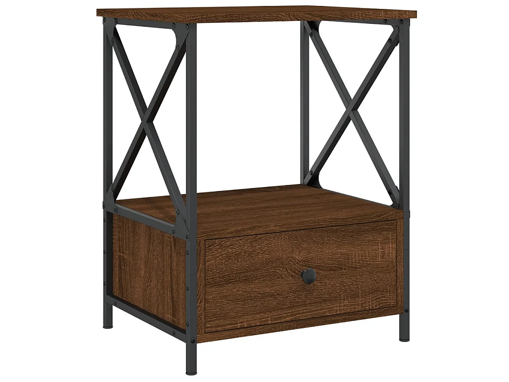 2er-Set Nachttische Nachtschrank Braun Eichen-Optik 50x41x65 cm Holzwerkstoff -RN67294