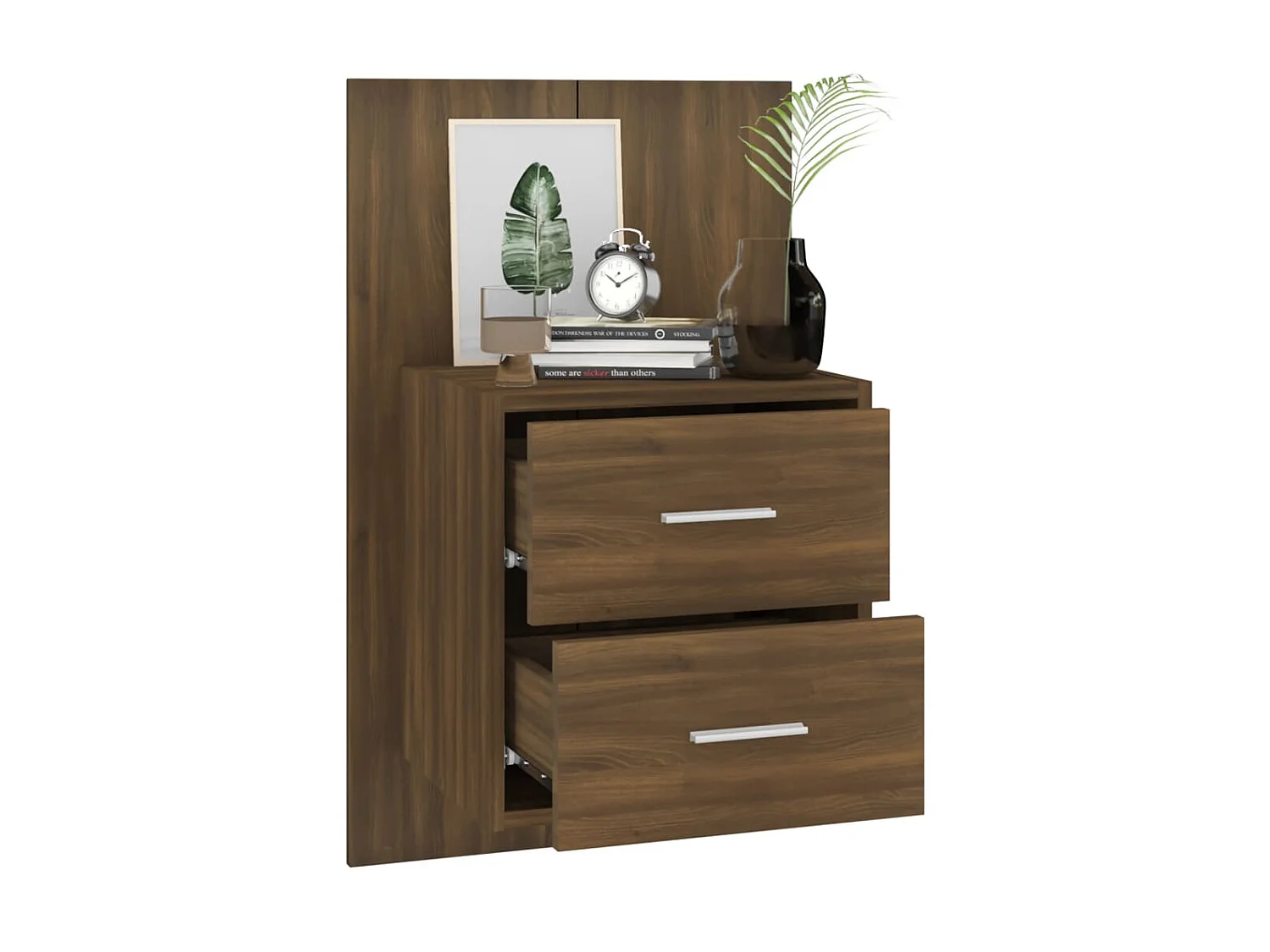 Wand-Nachttisch Nachtschrank Braun Eichen-Optik -RN60607