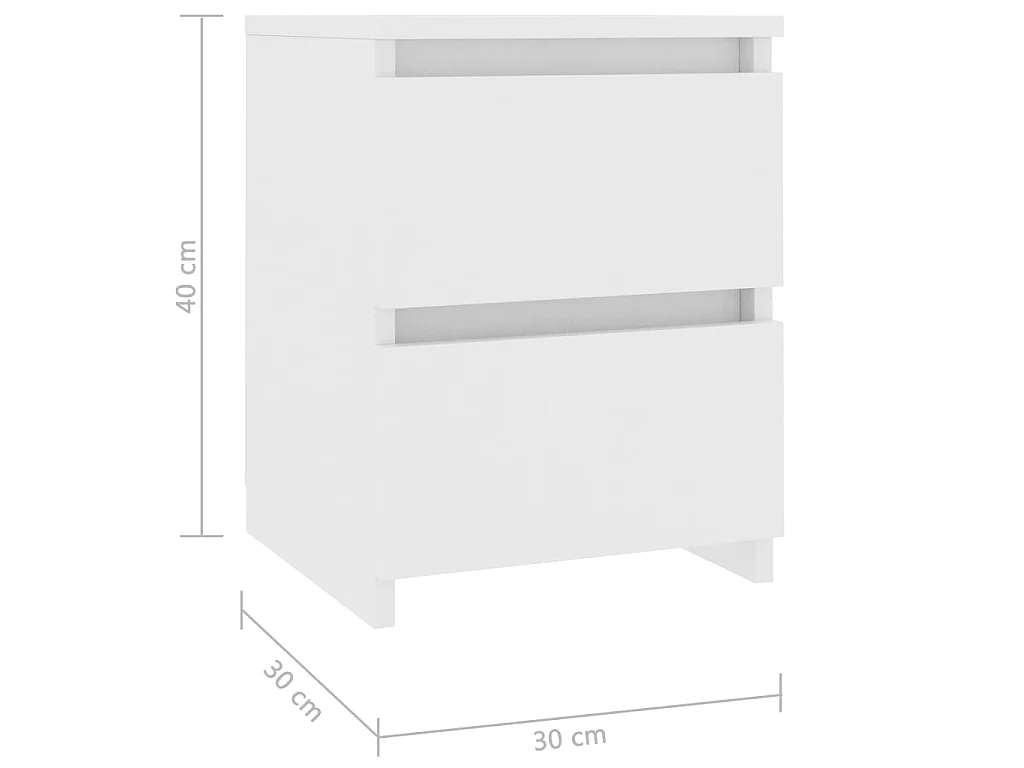 Nachttisch Nachtschrank Weiß 30x30x40 cm Holzwerkstoff -RN15804