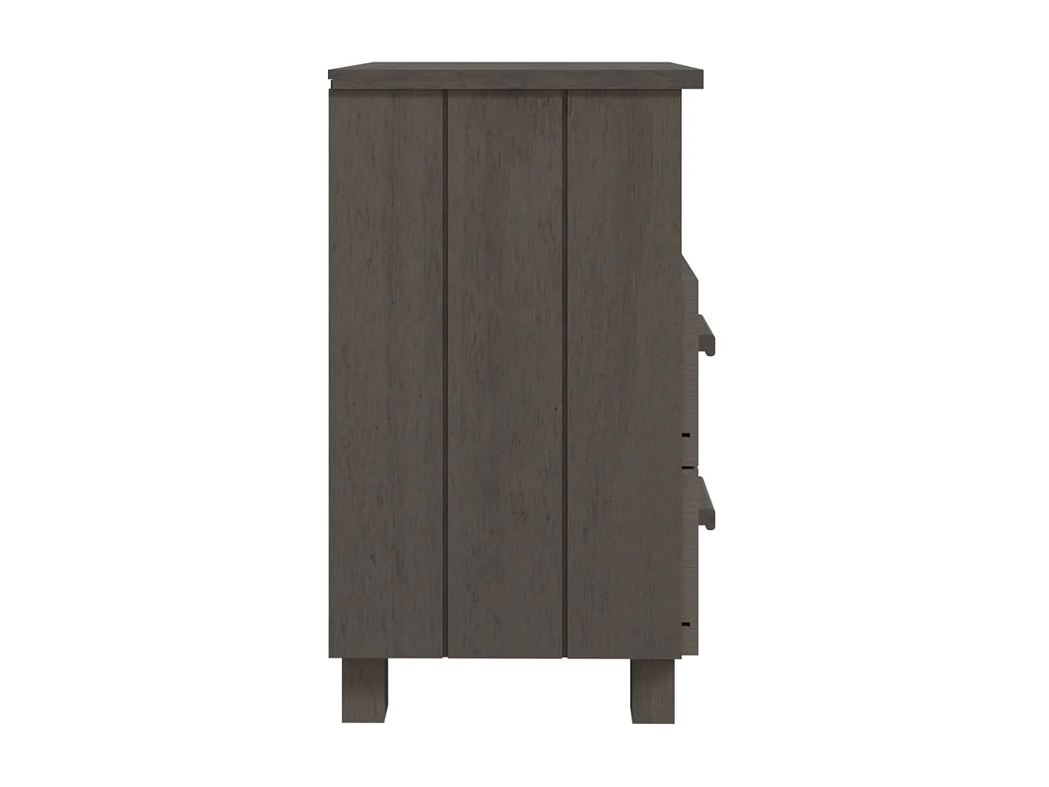 2er-Set Nachttische Nachtschrank HAMAR Hellgrau 40x35x62 cm Massivholz -RN72634