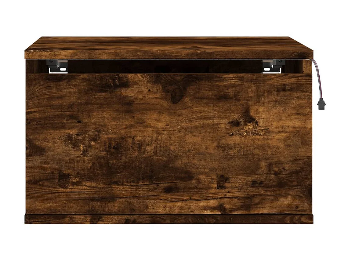 Wand-Nachttisch Nachtschrank mit LED-Leuchten Räuchereiche -RN40933