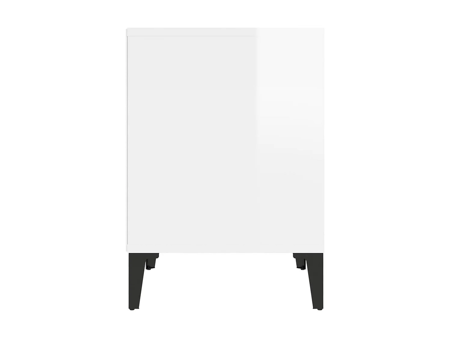 Nachttisch Nachtschrank Hochglanz-Weiß 40x35x50 cm -RN92397