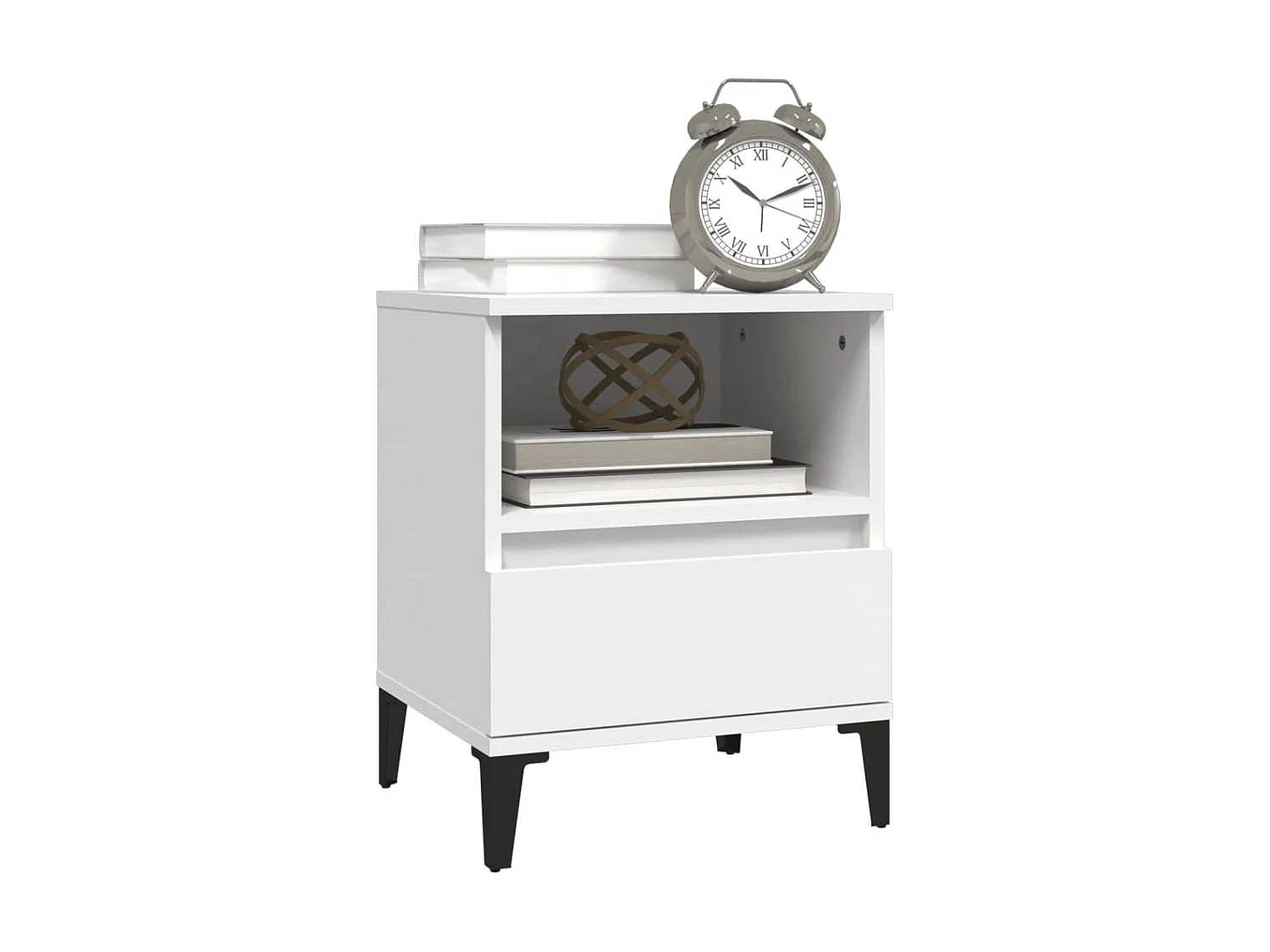 2er-Set Nachttische Nachtschrank Weiß 40x35x50 cm -RN21784