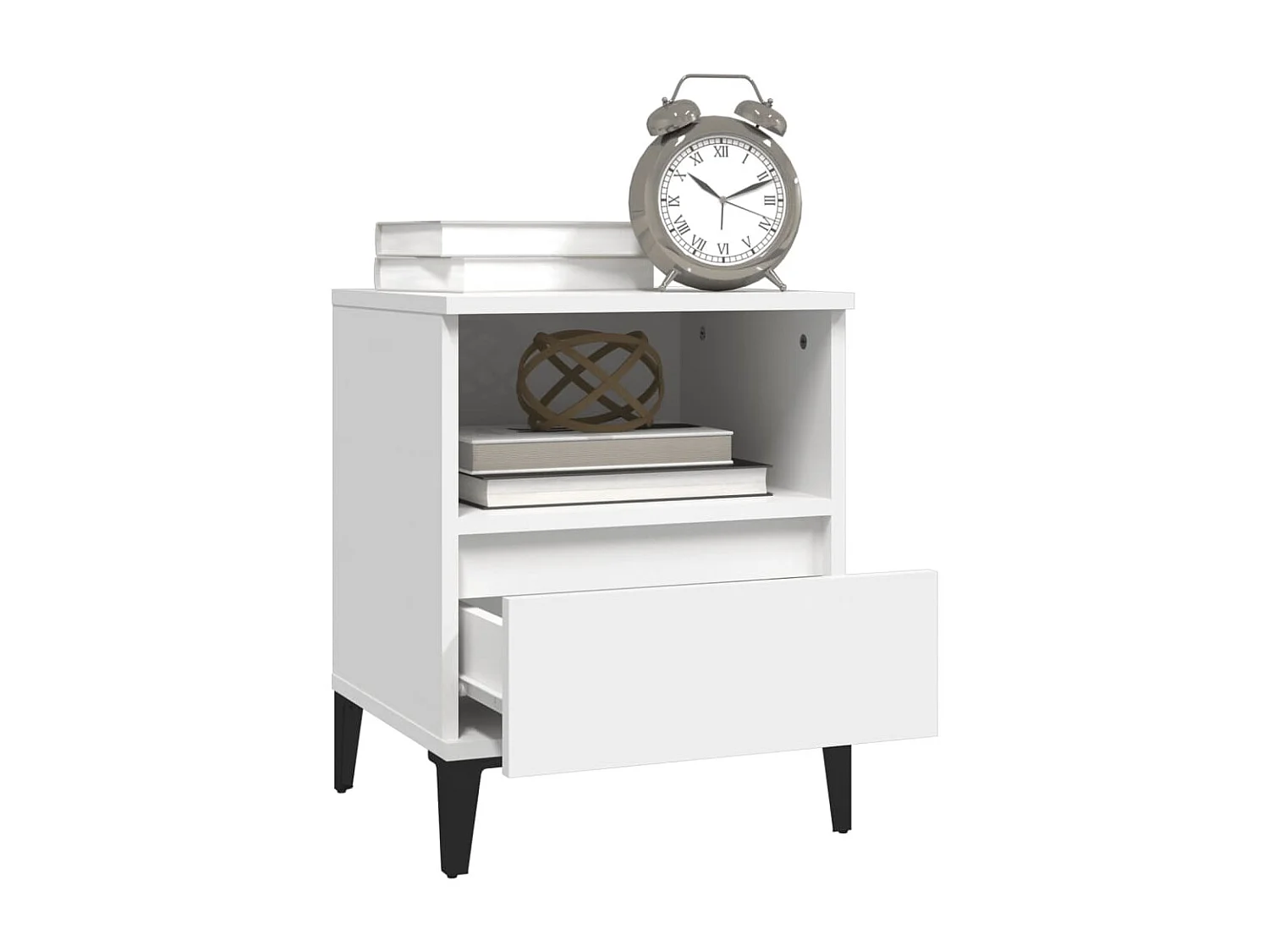 2er-Set Nachttische Nachtschrank Weiß 40x35x50 cm -RN21784