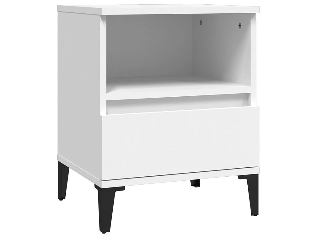 2er-Set Nachttische Nachtschrank Weiß 40x35x50 cm -RN21784