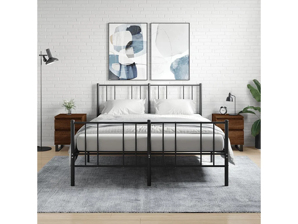 2er-Set Nachttische Nachtschrank Braun Eichen-Optik 40x35x50 cm Holzwerkstoff -RN43275