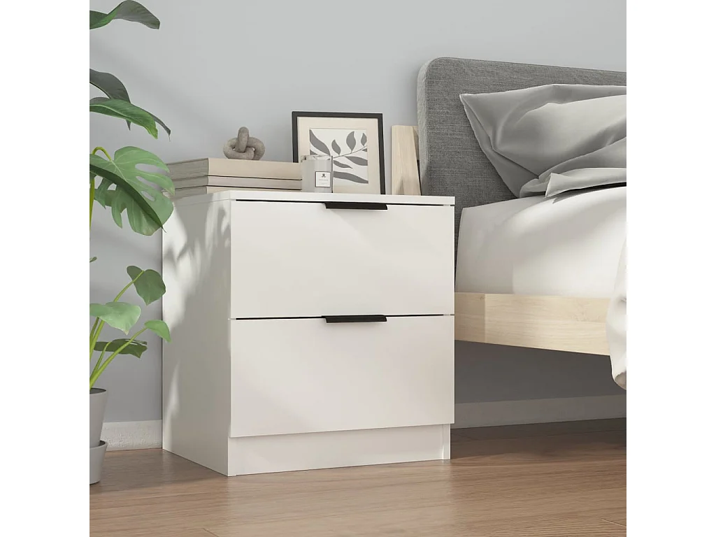 2er-Set Nachttische Nachtschrank Weiß Holzwerkstoff -RN67470
