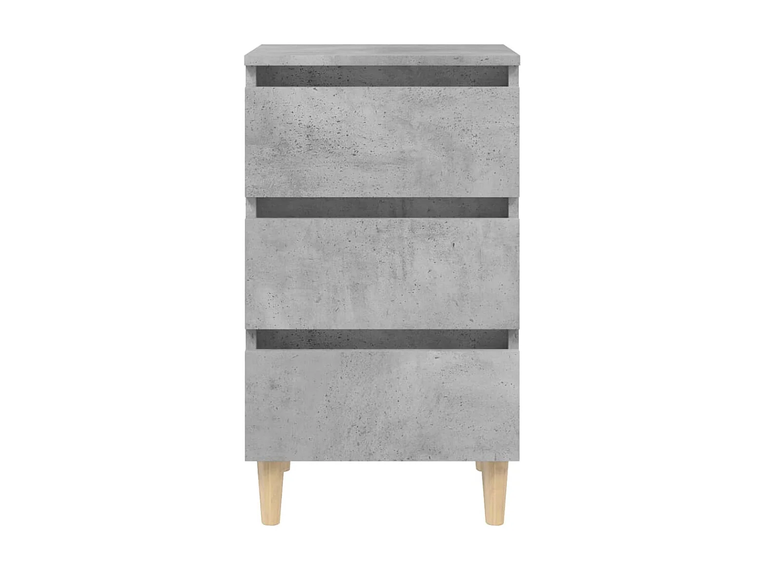 2er-Set Nachttische Nachtschrank mit Massivholz-Beinen Betongrau 40x35x69 cm -RN66841