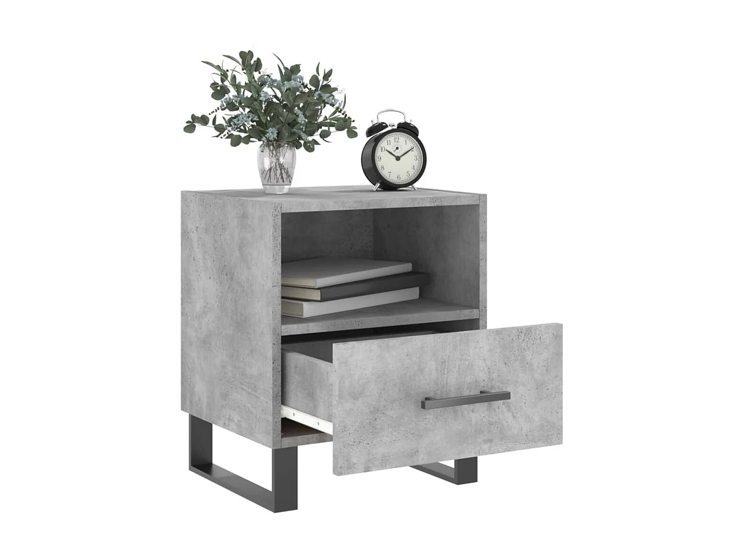 Nachttisch Betongrau Nachtschrank 40x35x47,5 cm Holzwerkstoff -RN65930