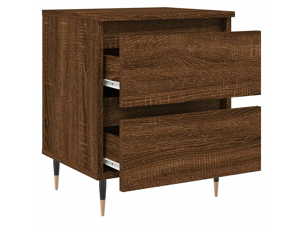 2er-Set Nachttische Nachtschrank Braun Eichen-Optik 40x35x50 cm Holzwerkstoff -RN75925