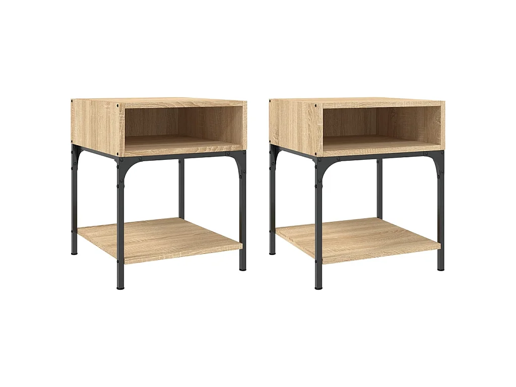 2er-Set Nachttische Nachtschrank Sonoma-Eiche 40x41x50 cm Holzwerkstoff -RN52839