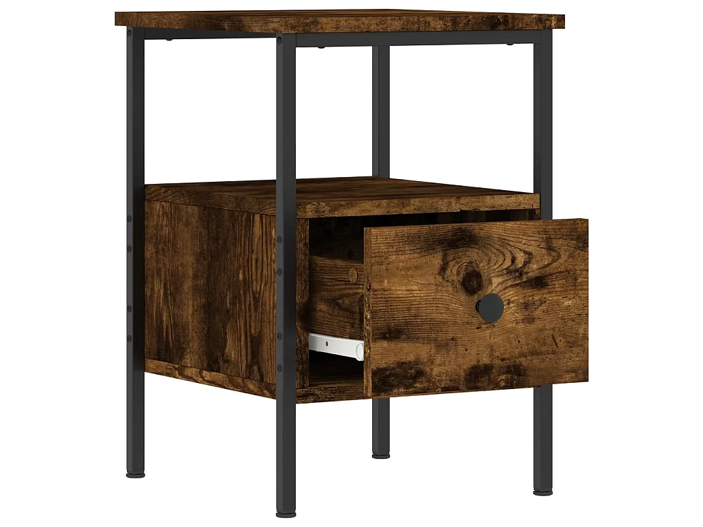 Nachttisch Nachtschrank Räuchereiche 34x36x50 cm Holzwerkstoff -RN28269