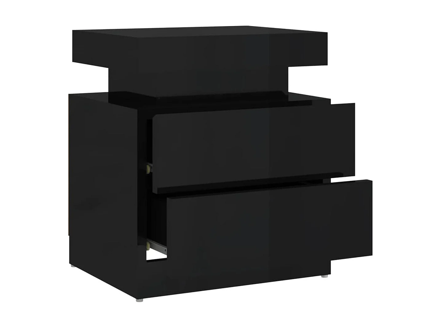 Nachttisch Nachtschrank Hochglanz-Schwarz 45x35x52 cm Holzwerkstoff -RN16907