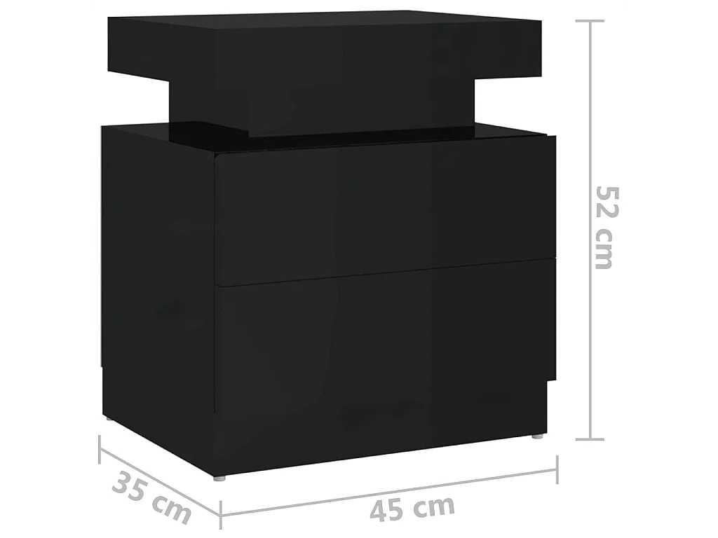 Nachttisch Nachtschrank Hochglanz-Schwarz 45x35x52 cm Holzwerkstoff -RN16907