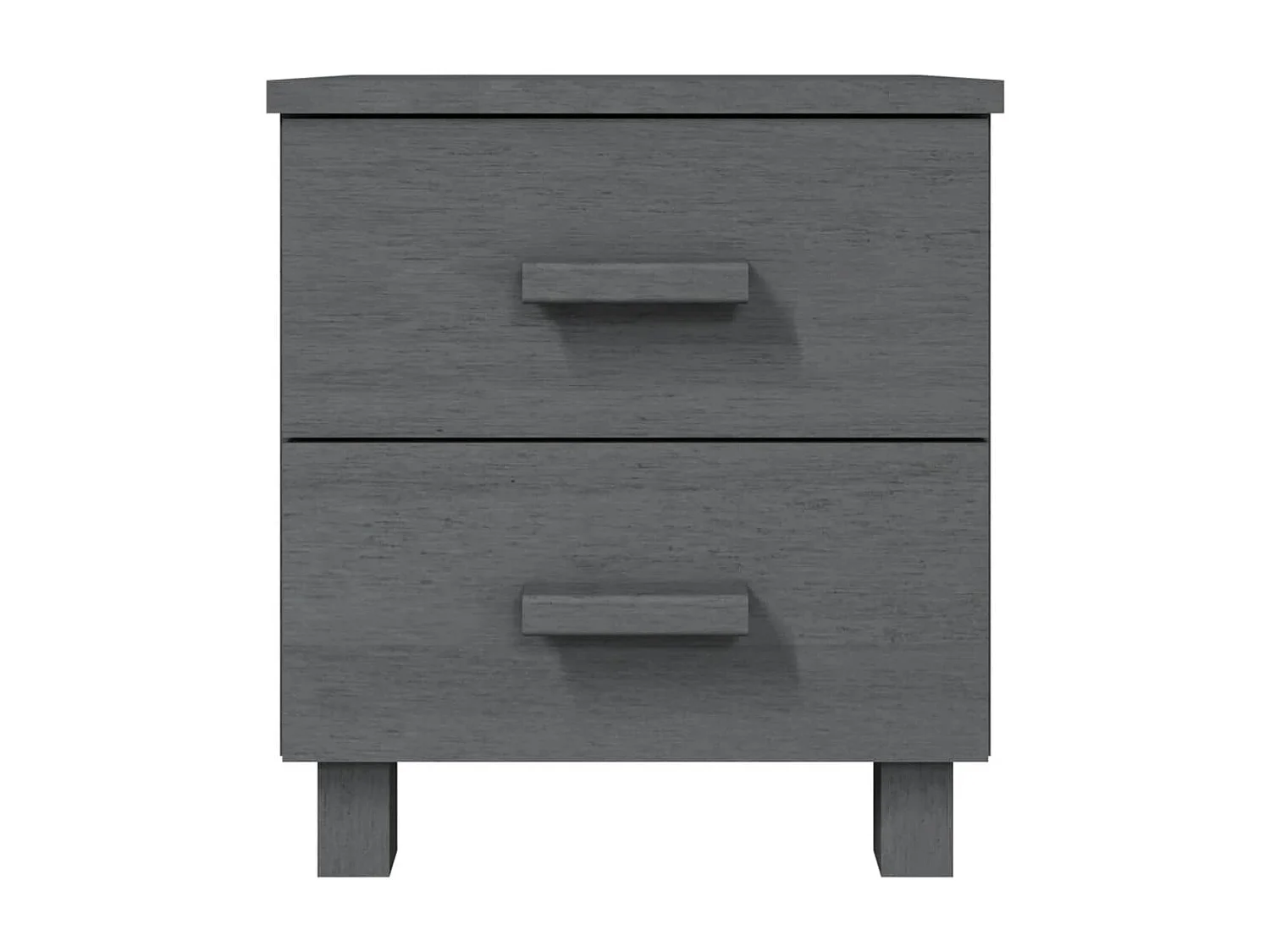 Nachttisch Nachtschrank HAMAR Dunkelgrau 40x35x44,5 cm Massivholz Kiefer -RN22169