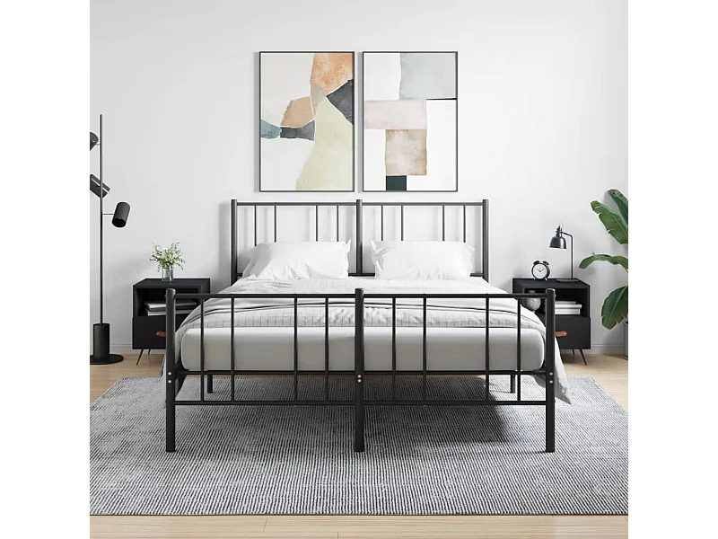 2er-Set Nachttische Nachtschrank Schwarz 40x35x47,5 cm Holzwerkstoff -RN50156