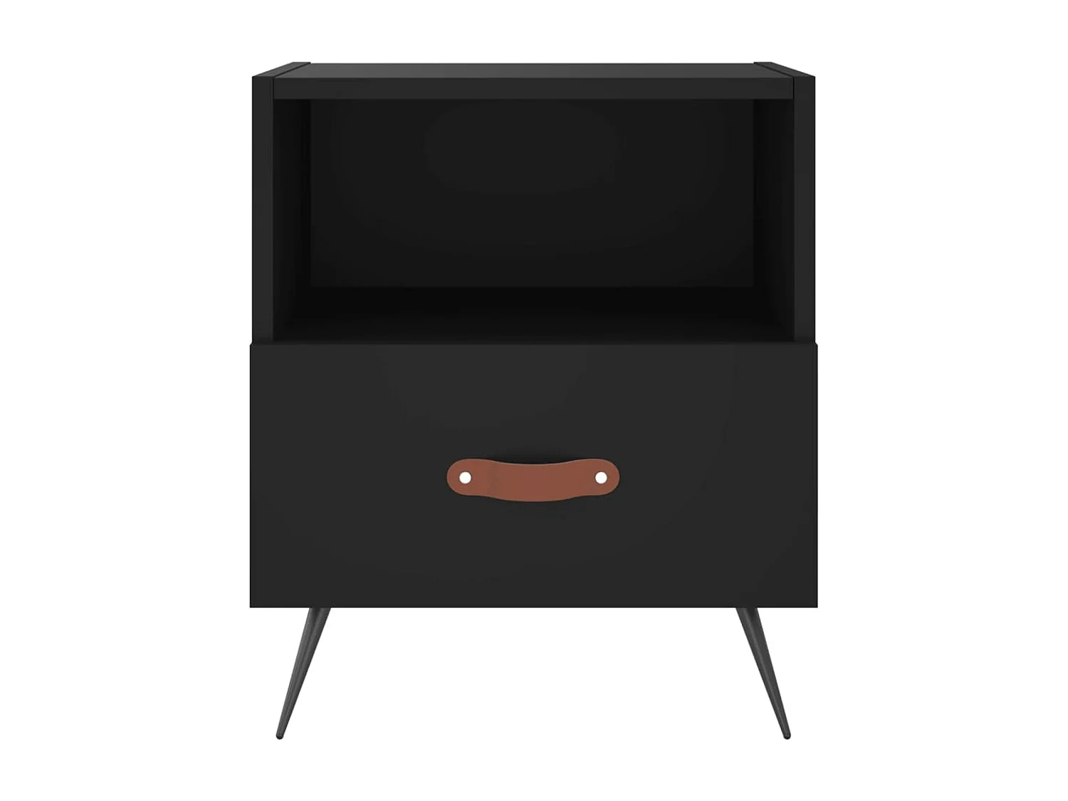 2er-Set Nachttische Nachtschrank Schwarz 40x35x47,5 cm Holzwerkstoff -RN50156