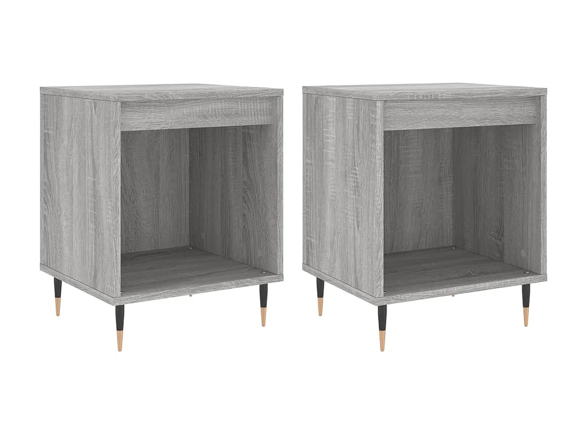 2er-Set Nachttische Nachtschrank Grau Sonoma 40x35x50 cm Holzwerkstoff -RN67135