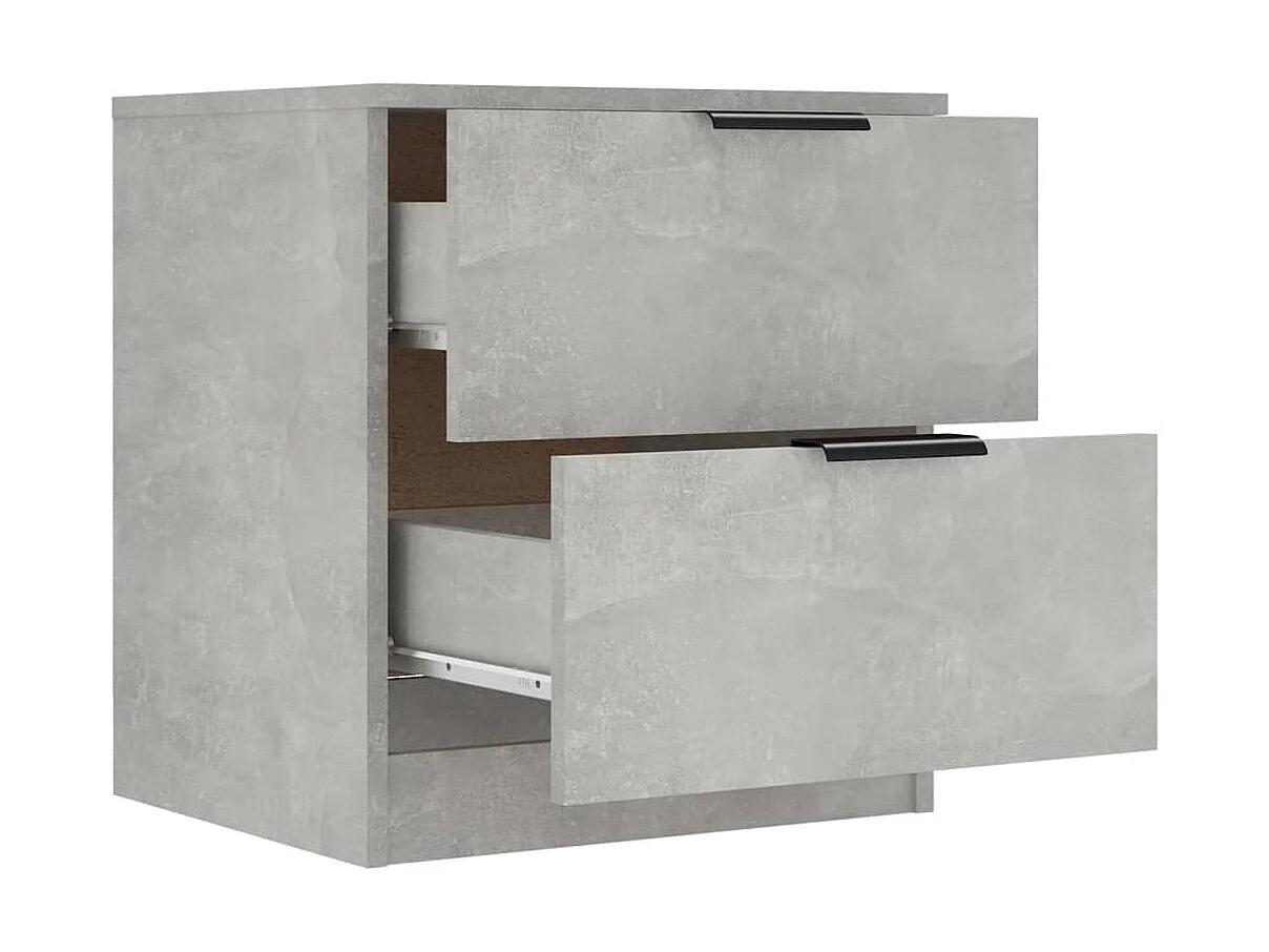 2er-Set Nachttische Nachtschrank Betongrau Holzwerkstoff -RN46970